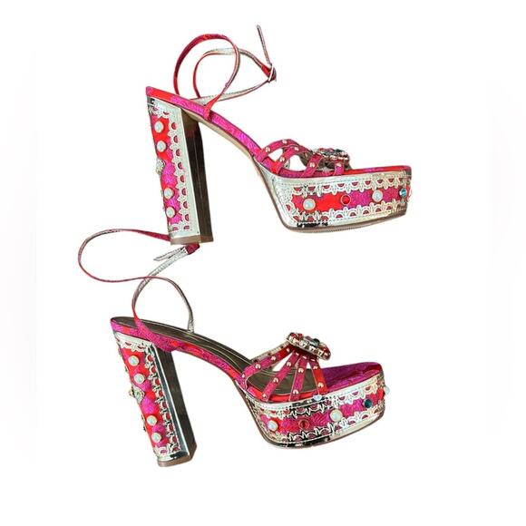 Azalea Wang Aline Platform Sandals in Red – Sz 11 - Picture 5 of 14